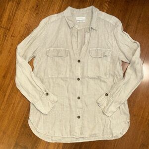 Zara light gray Linen button down Shirt